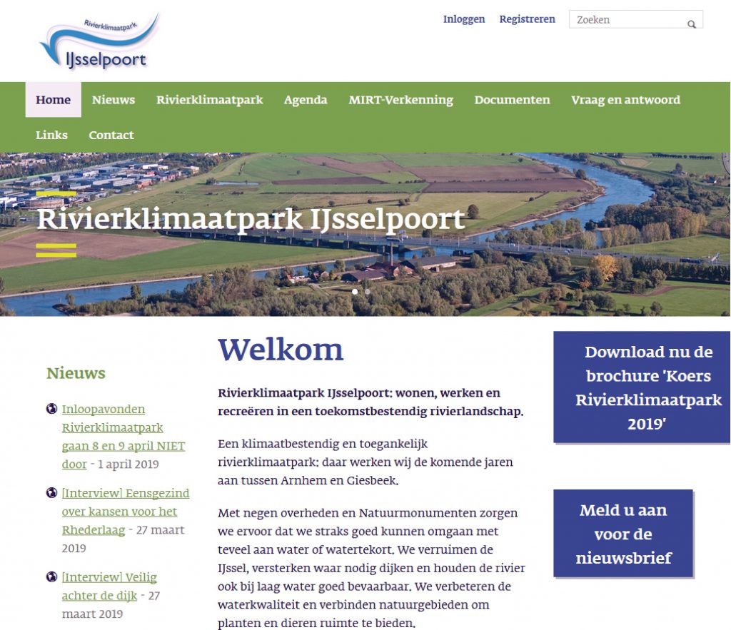 website Rivierklimaatpark IJsseloord